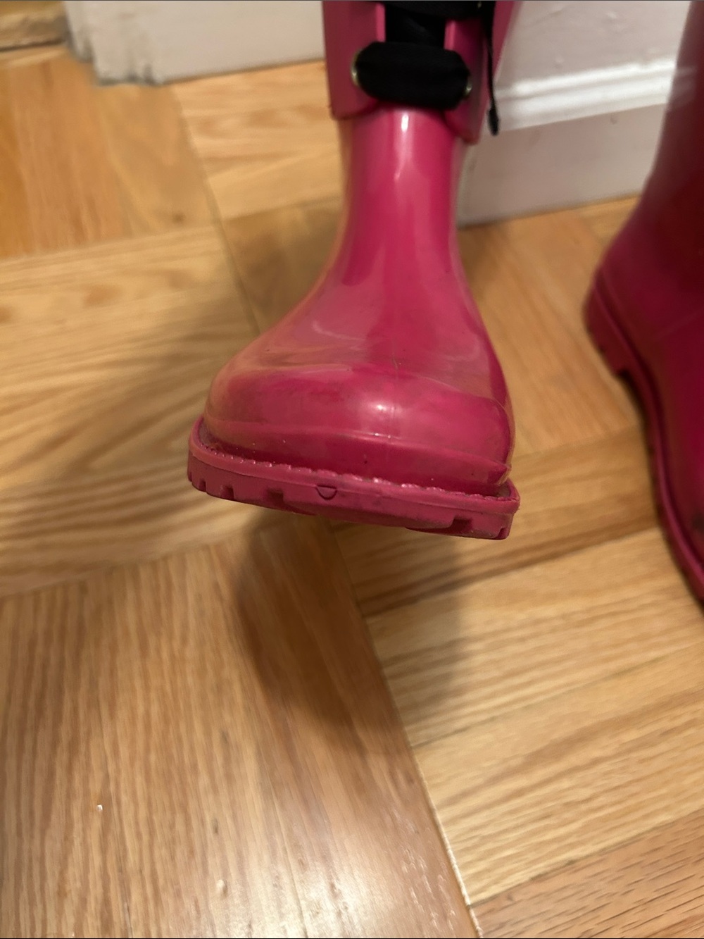 RED Valentino Hot Pink Lace-Up Rain Boots - Picture 6 of 16
